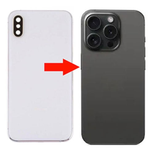 Convertor Back Panel Housing Body for Apple iPhone XS Convert to Apple iPhone 15 Pro Zeespares Convertor Back Panel Housing Body for Apple iPhone XS Convert to Apple iPhone 15 Pro Zeespares